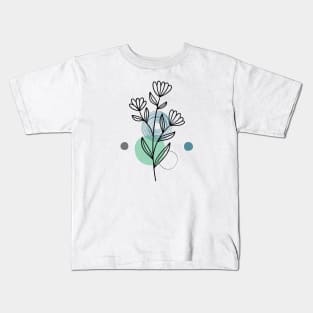 Drawing line floral motifs Kids T-Shirt